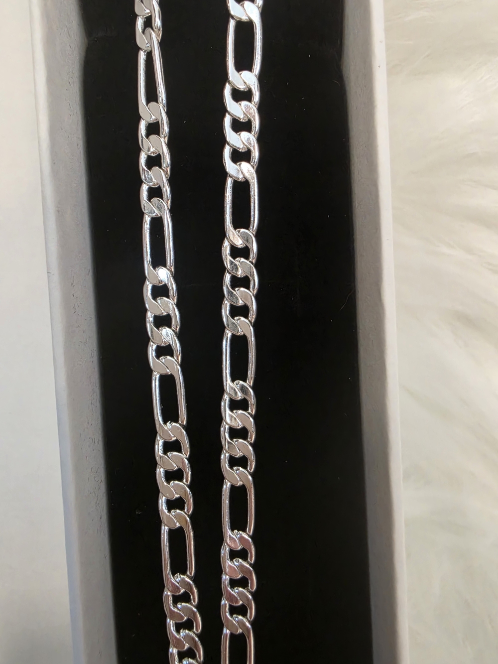 NEW 5mm Figaro Chain Necklace Size 20" Silver Plated Mens Woman Teen - Picture 5 of 6